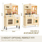 Giant Bean Wooden Play Kitchen, Toddler Kitchen Playset, With Microwave Play Sink Ice Maker Oven Cookware Accessories Playset, P