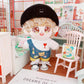 Niannyyhouse 7.8In/20Cm Plush Doll Stuffed Figures Toys Clothes Hat Floret Sweater Dress Up (Black)