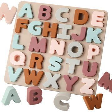 Toyhdayo Silicone Alphabet Puzzle For Toddlers 1-3, Alphabet Toys With Puzzle Board & Letter Blocks Abc Letter Puzzles, Educational Learning Toys For Toddlers, Best Preschool Education Gift