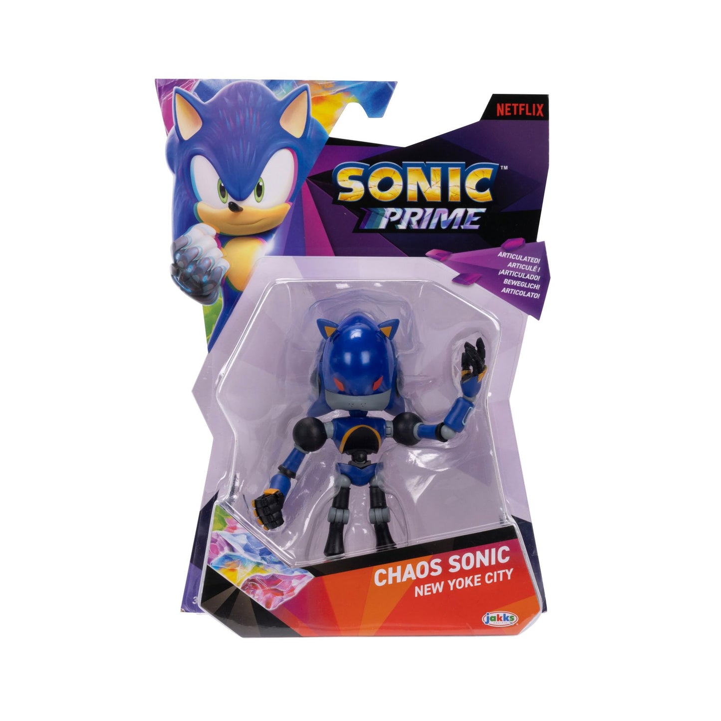 Sonic Prime 5-inch Chaos Sonic - Chaos Council Action Figure 13 Points of Articulations. Ages 3+ (Officially Licensed by Sega an