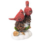 Napco Imports Cardinals on Pinecones 6 x 7 Inch Resin Stone Winter Tabletop Figurine