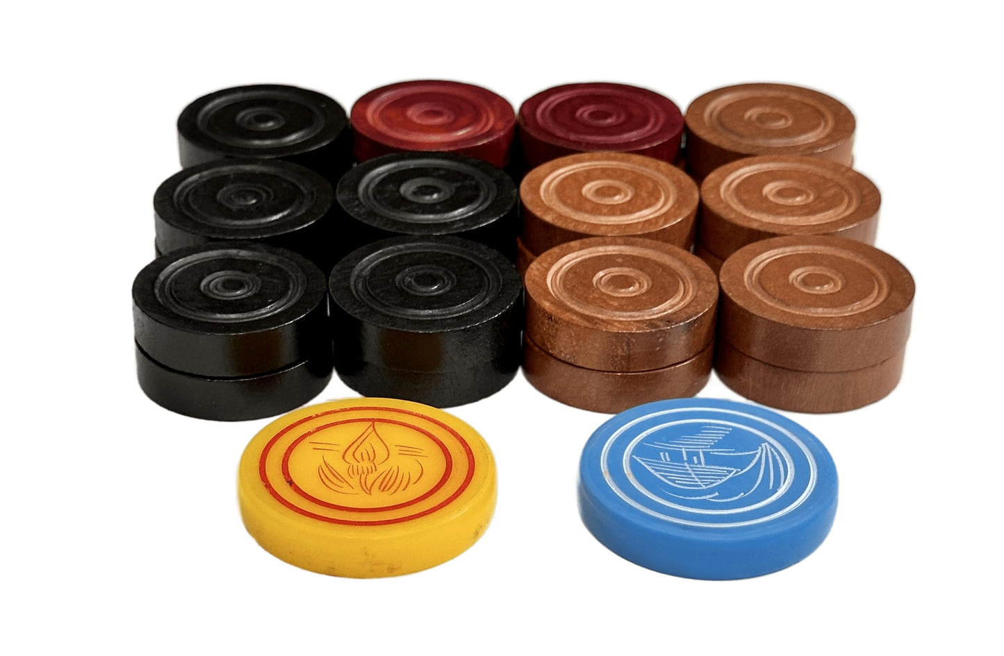 Pam Herbals Professional Carrom Board Game - Wooden with 24 Coins & 2 Strikers, 8mm Size, Ideal for Champions