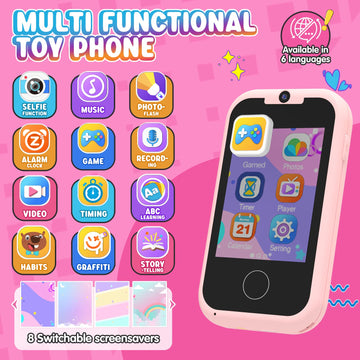 Kids Smart Toy Phone Girls Toy, Eltrynic Toddler Touchscreen Game Phone For 3 4 5 6 7 Year Old Girl, Christmas Birthday Gifts Fo