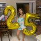 Number 5 Balloon Gold 40 Inch, 5 Year Old Girl Boy Birthday Gift, 5 15 25 35 45 50Th 55 Birthday Anniversary 2025 Party Decorati