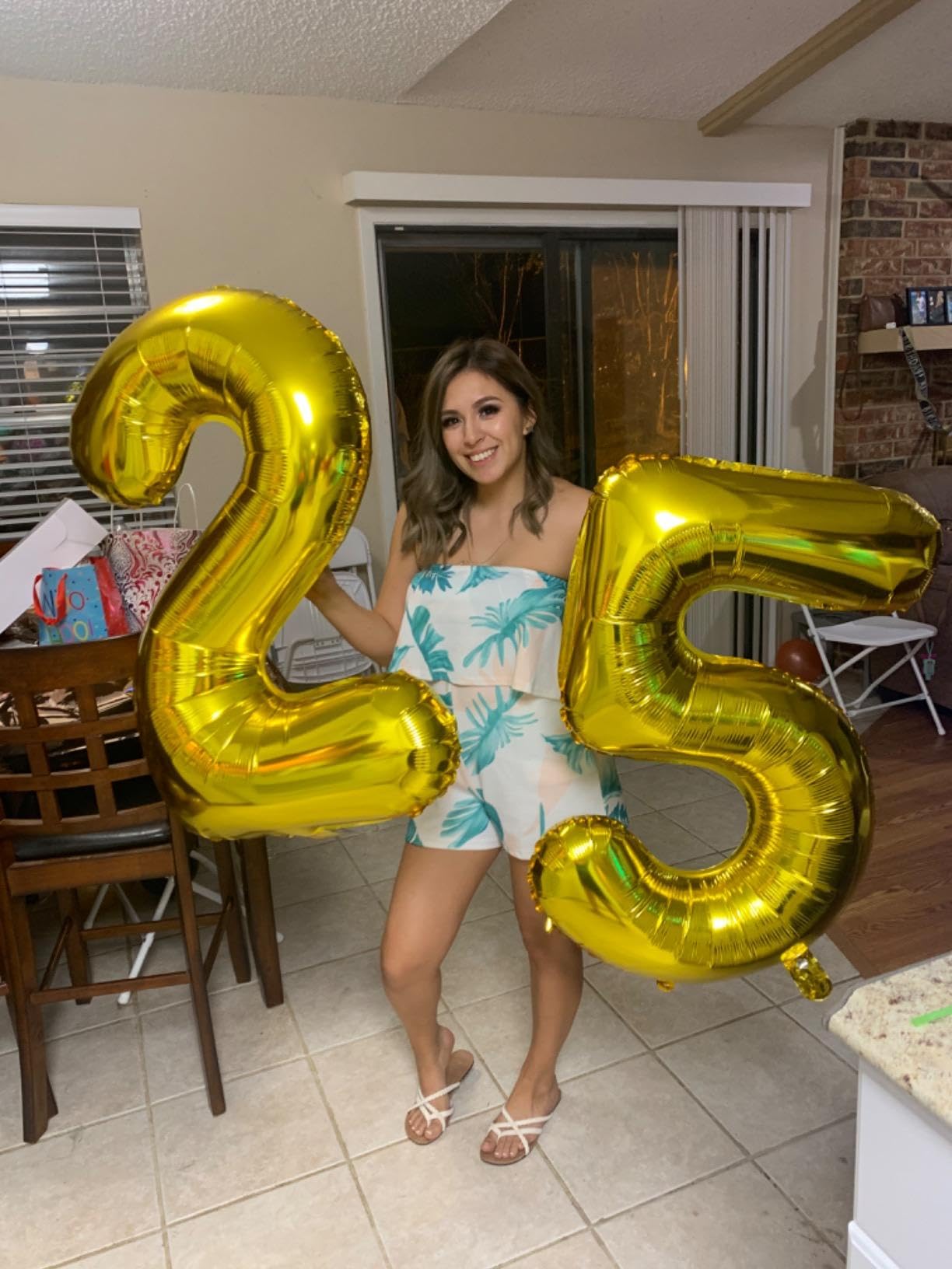 Number 5 Balloon Gold 40 Inch, 5 Year Old Girl Boy Birthday Gift, 5 15 25 35 45 50Th 55 Birthday Anniversary 2025 Party Decorati