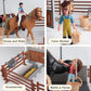 Rcomg Horse Stable Figurines Playset, 31 Pieces Horse Club With Horse Wash Area And Fence Figures, Barn Horse Toys Gift For Girls And Boys 3 4 5 6 7 8