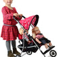 The New York Doll Collection My First Doll Twin Stroller, 18" Red Metal - Cute Heart Design for Girls