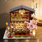 OurMiao Miniature House Kit - Gibbon Sushi  DIY Wooden Dollhouse for mature-themeds with LED & Furniture  Tiny House Craft Gift for Teens Families Friends
