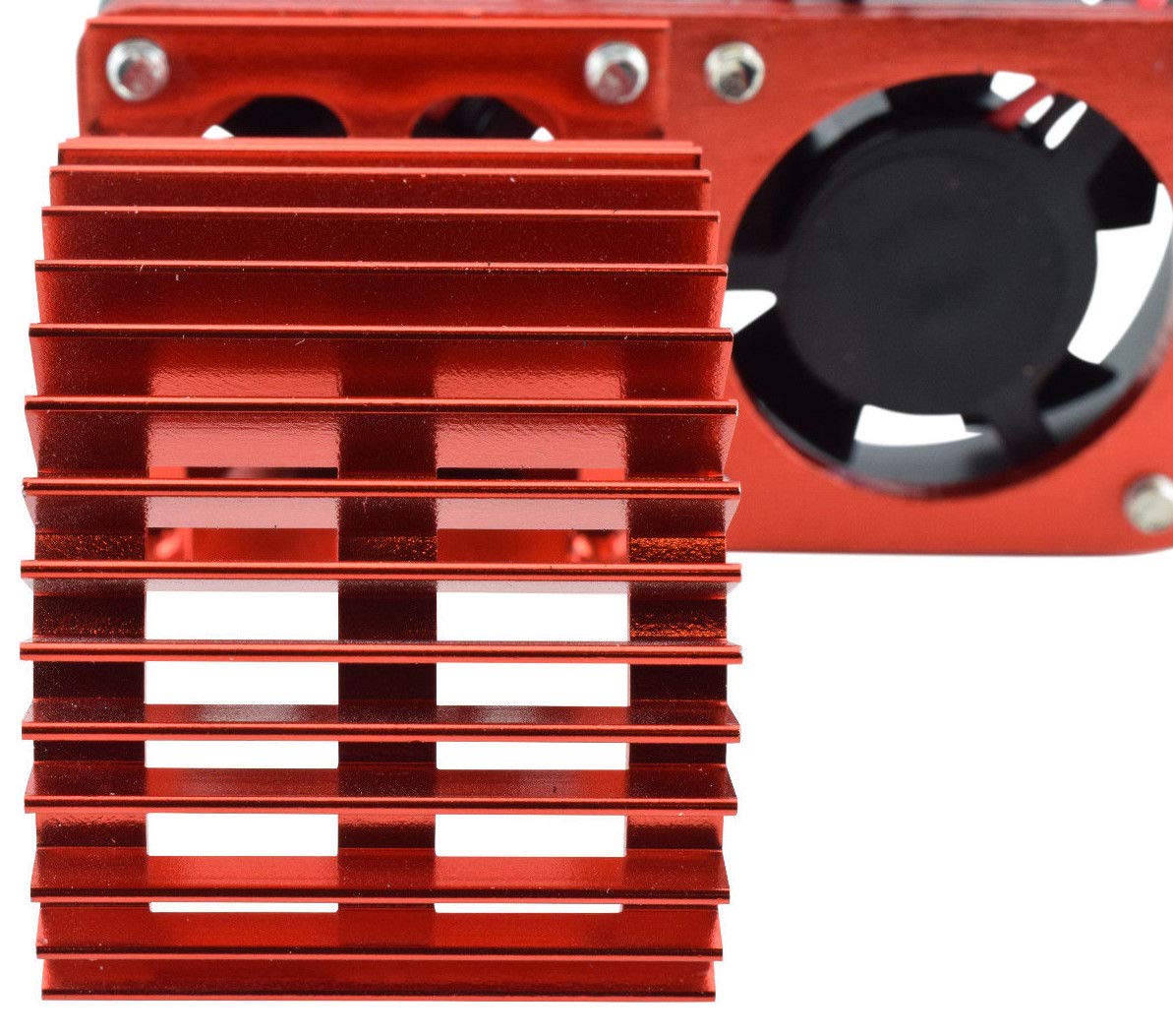 Apex RC Products 540/550 Aluminum Heat Sink W/Two 30mm Fans - 3 Colors to Choose from (Red)