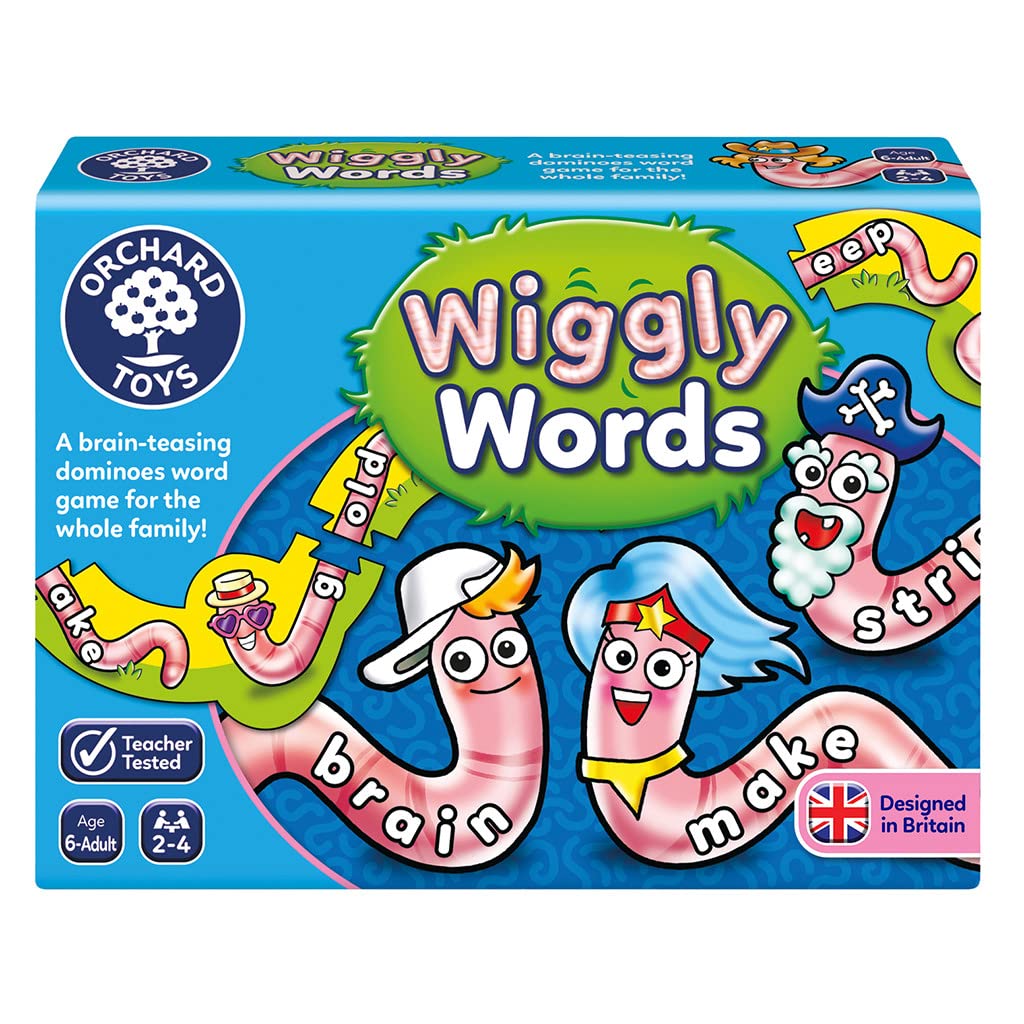 Orchard Toys Wiggly Words Spelling Board Game Fun&Educational Family Game For Word Building,Party Gift For Kids Age 6+ Years,Mul