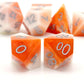 PJOY DND Sharp Edged Dice Set, 7pcs Bubble Tea Resin DND Dice Set D&D Polyhedral Dice with Dice Case for Role Playing Dice Games