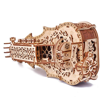 Wood Trick Lyra Da Vinci 3D Wooden Puzzle For Adults And Kids To Build - Hurdy Gurdy Kit Musical Instrument - Wood Model Kit
