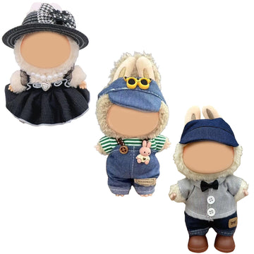Clothes for 17cm Doll (No Doll)- 3 Sets enhanced Handmade Clothes for LBB Dolls  Adjustable Kawaii Outfits for 17cm Collectibles | Stylish Fashion for Play Display Holidays