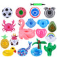 Green Vivid Inflatable Drink Holder 17 Pack,With Bigger Pink Moltres Inside,Pool Drink Holder Floats For Parties And Kids Water Fun Toys,Drink Floats For Pool