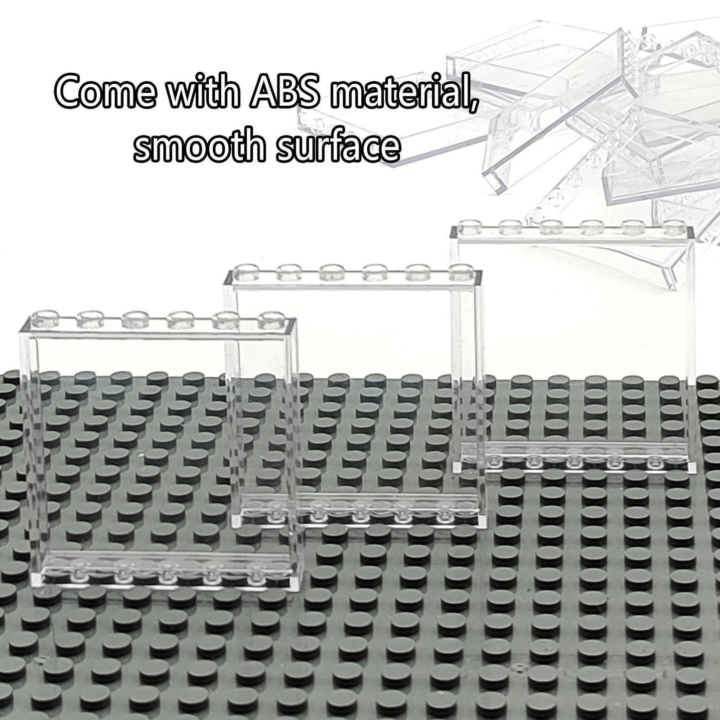 Zhx 30Pcs Clear Transparent Window House Building Brick Toy Classic Flat Plates Pieces And Parts Block Compatible With Major Brands (White)