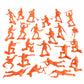 Tim Mee Plastic Army Men - Orange Toy Soldier Figures - 48pc Medium Set - Made in USA