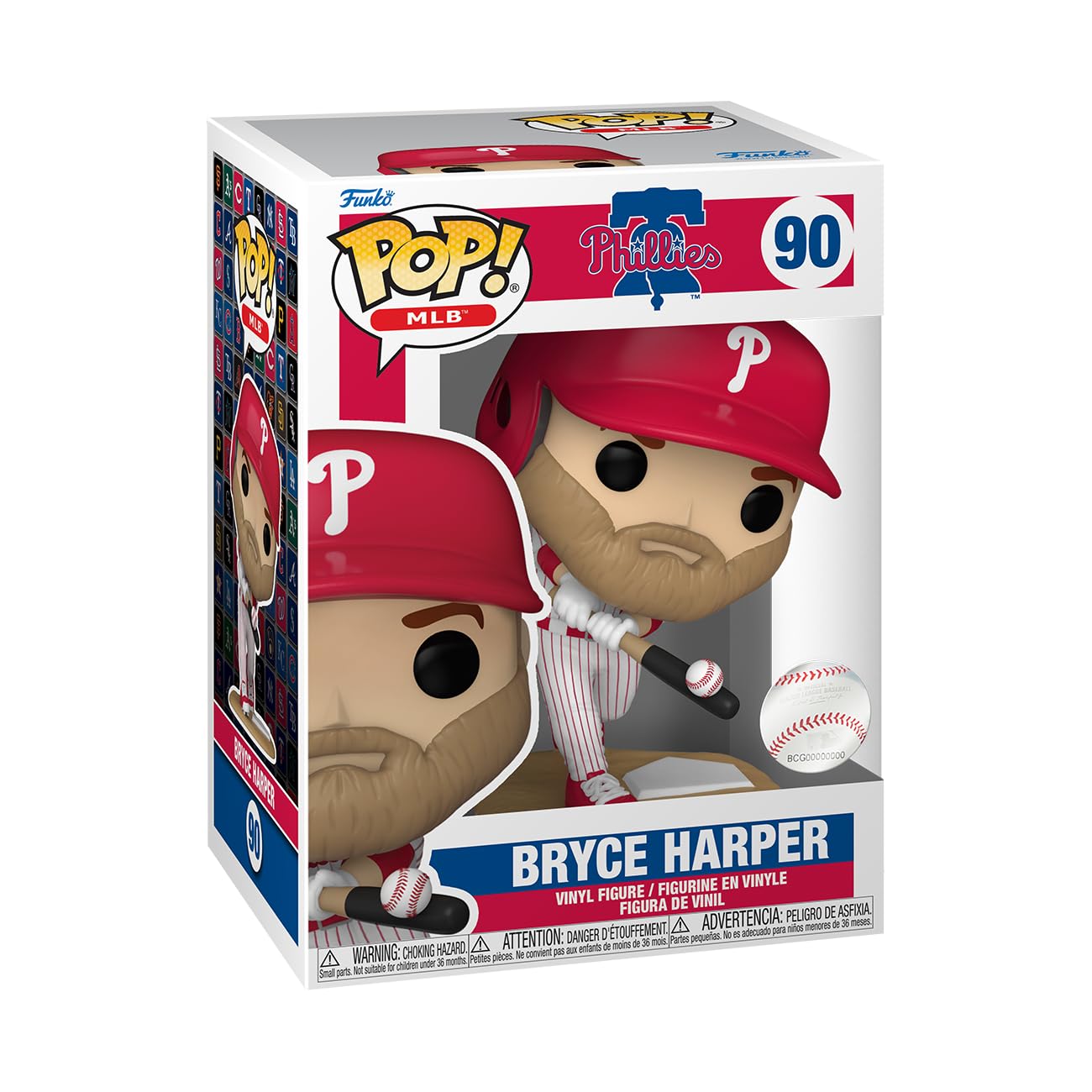 Funko POP! MLB Bryce Harper Collectible Vinyl Figure - Multicolor - Model 72213 - Gift for Sports Fans & Collectors