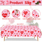 4 Pack Valentine'S Day Tablecloth Valentine Love Heart Tablecloth Valentines Day Party Decoration Love Heart Table Cover Valenti