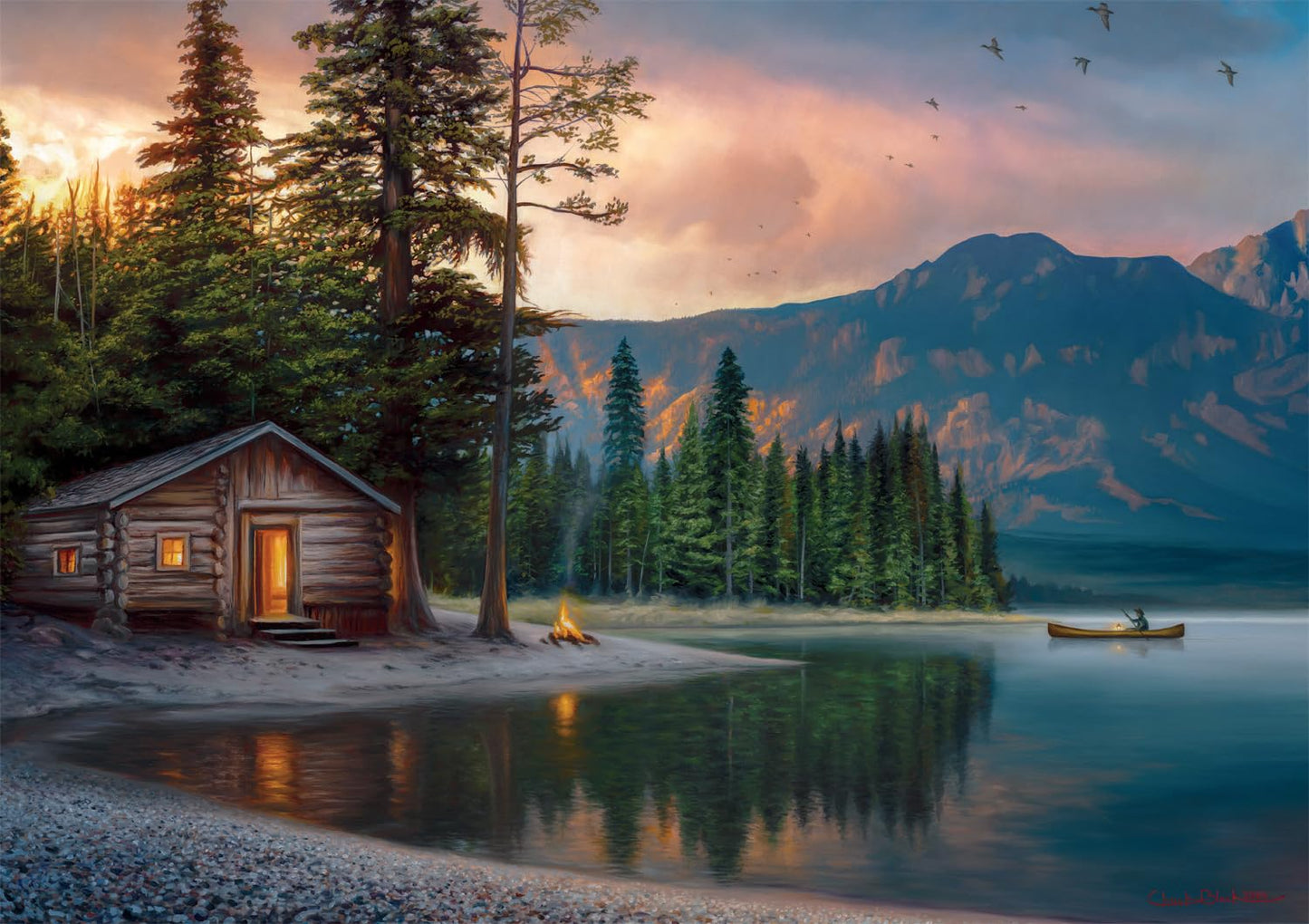 Buffalo Games 500 Piece Jigsaw Puzzle - Lakeside Heaven - Large Multicolor - Model 37011 - Perfect for Game Nights