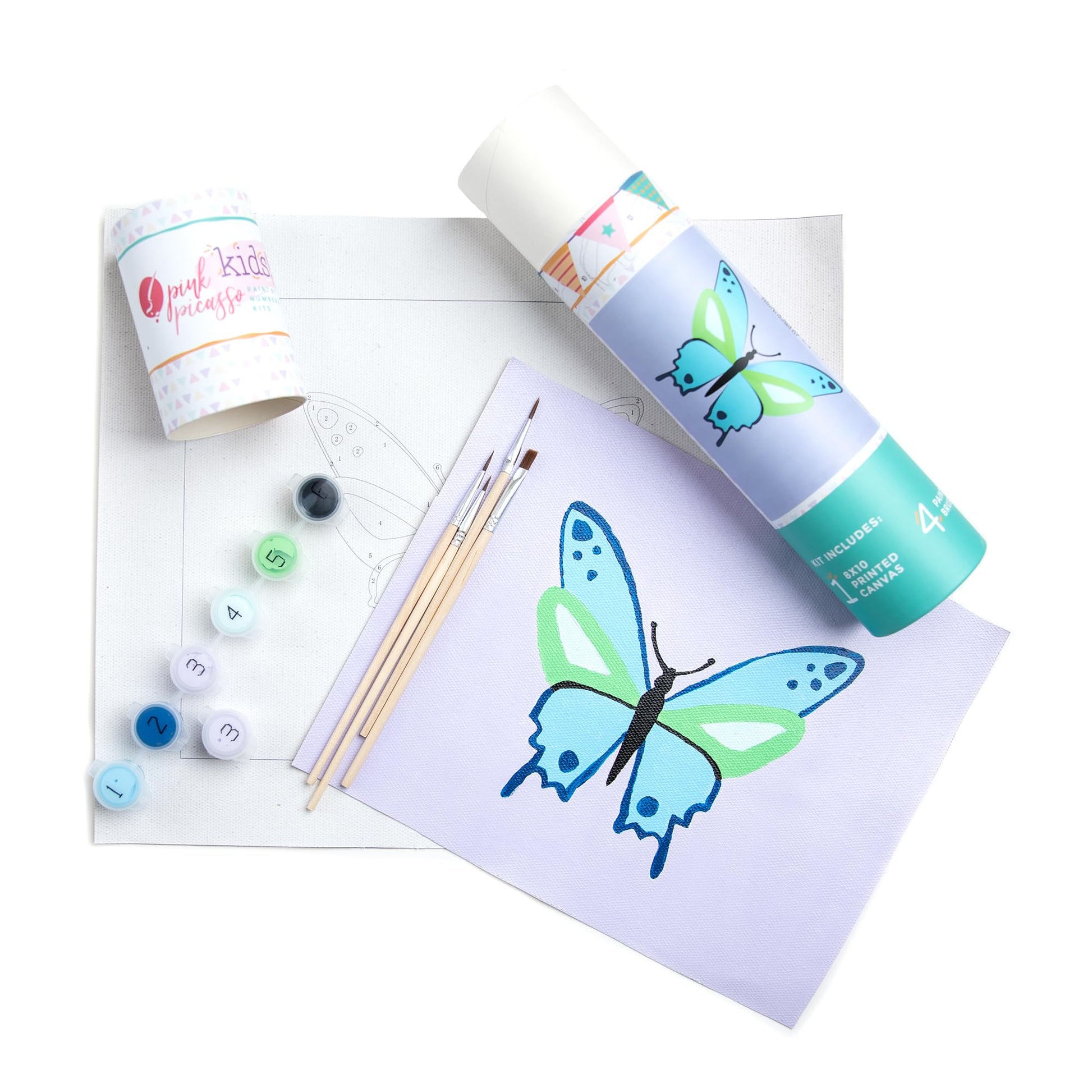 Pink Picasso Kits Paint By Number For Kids Ages 8-12 | Diy Beginner Kids Craft Kit Acrylic Paint Canvas Painting Art Kits & Wall