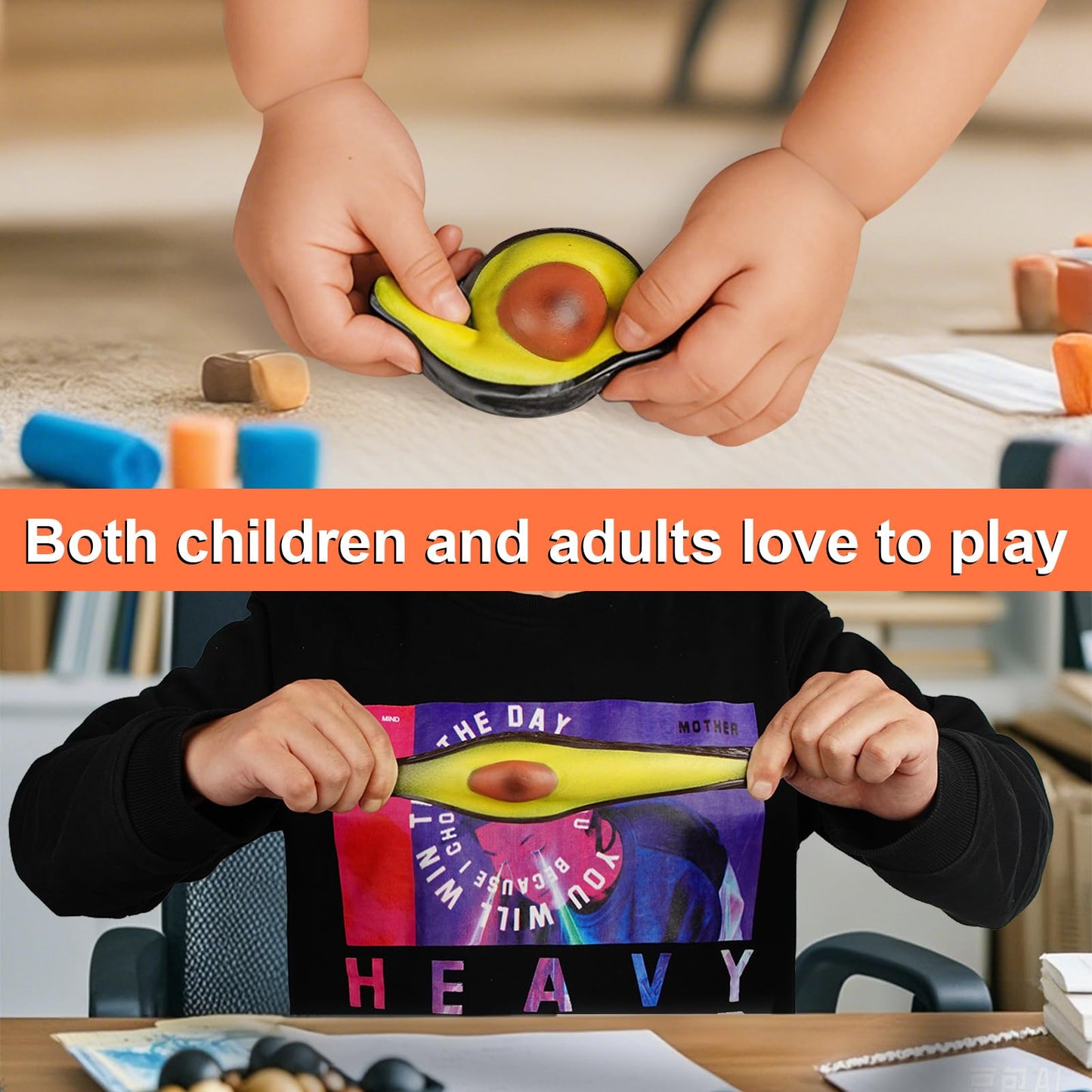 Bimoci Avocado Sensory Toy for Ages 3 to mature-themed - Fidget Toys  Sensory Toys  Stress Balls for mature-themeds & Kids - Perfect Squishy Toys for Autism Support & Stress Relief