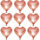Lovoir 10 Pcs Rose Gold Heart Shape Foil Mylar Balloons 18 Inch Love Balloons For Valentine'S Day Birthday Party Decorations Wed