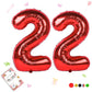 Smlpuame 40 Inch Number Balloon 0-9 Red Large Number 22 Balloons,Digital Balloons For Birthday Party Celebration Decorations Sup