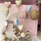 Pink White Heart Balloons,10Pcs Cream Baby Pink Foil Heart Shaped Balloons,18Inch Sand White Pink Helium Mylar Balloons For Vale