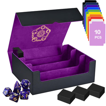 Promaxibinder Trading Card Storage Box For Mtg/Tcg/Yugioh, Commander Deck Case Fits 2000 Cards, 10 Dividers, Dice Set, 3 Foam St