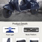 Mestari Kids Ride On Motorcycle 3 Wheels Stable Bike Electric Tricycle Slow Start Forward/Reverse Led Mp3 Horn Music Foot Drive