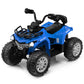 Costzon Kids Atv, 12V Four Wheeler Quad Electric Vehicle W/Forward/Backward Function, 2 Speeds, Music, Headlights, Storage Basket & Backrest, Toddler 4 Wheeler Toy Car For Boys Girls 3+ (Blue)