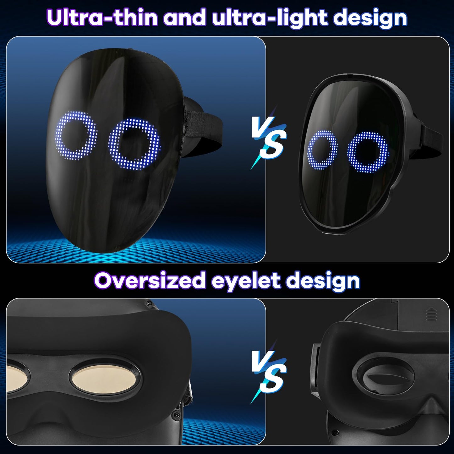 Aiglun Led Face Transforming Mask With Gesture Control Fun For Kids And Adults - Cool Stuff Halloween Cosplay And Christmas Part