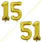 Goer Number 15 Balloons For 15Th Birthday Sweet 15 Party Decorations,42 Inch Jumbo Foil Helium 51 Balloons For 51St Birthday Party Decoration (Gold)