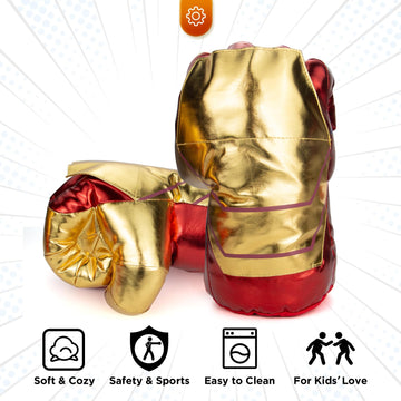 Kids Superhero Gloves,Superhero Hands Kids Soft Plush Cosplay For Boy Girl Christmas Halloween Birthday Gift (Golden)