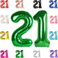 21 Balloon Number, Green Number 21St Birthday Balloons 40 Inch, 21 Or 12 Years Old Green Birthday Decorations For Men Women Him