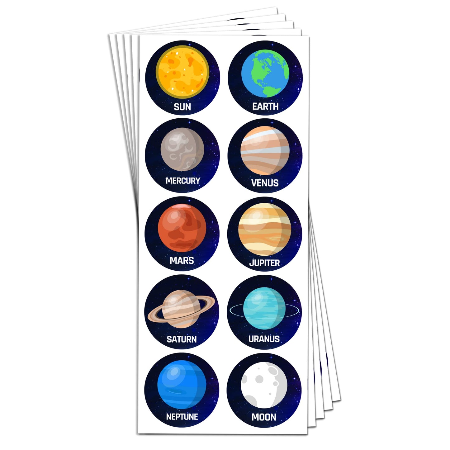 40 Sheets - Space Planet Stickers For Kids - 400 Stickers, 1.5''