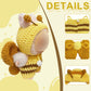 3-Piece Clothes for Doll 15-17cm Cute Bee Outfit for 6.7 Inch (17cm) Handcrafted Crochet Dress up Bee Style Outfits with Hat Overall Wings (No Doll Included) (Yellow)