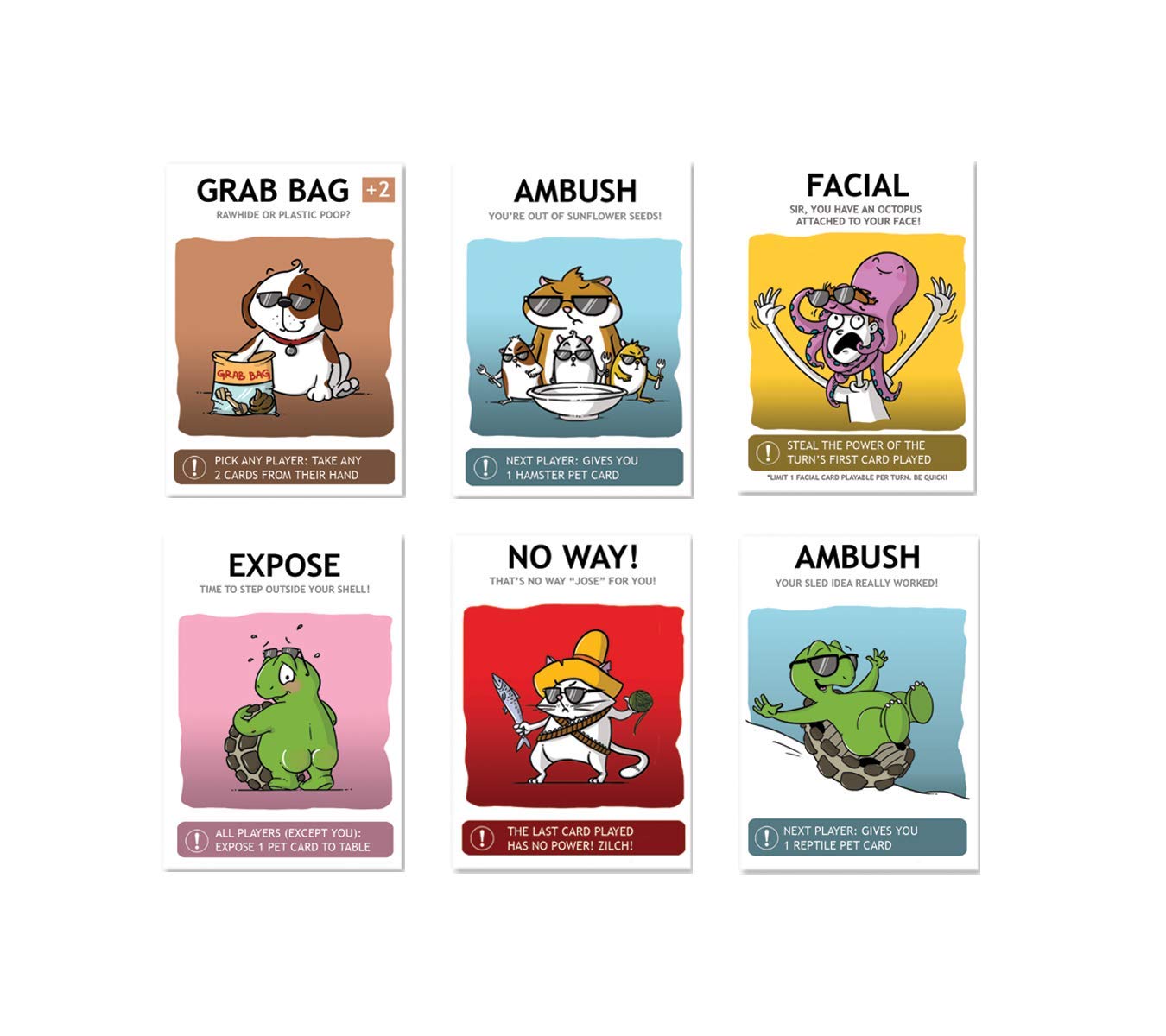 Shady Pets Card Game - Fun Family Game for 2-6 Players, Perfect for Game Night, Travel, and Parties, Blue, Model SP-1001