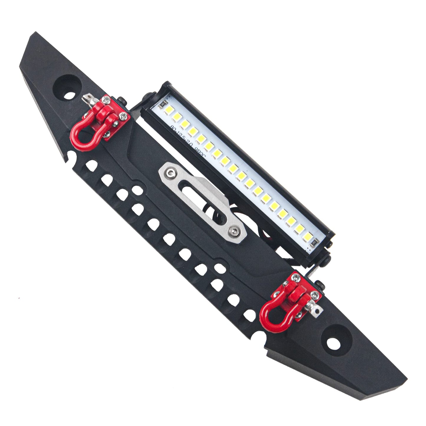 Sharegoo Metal Front Bumper With Lights Bar Tow Trailer Compatible With Traxxas Trx-4 Axial Scx10 90046 90047 Scx10 Ii 1/10 Rc C