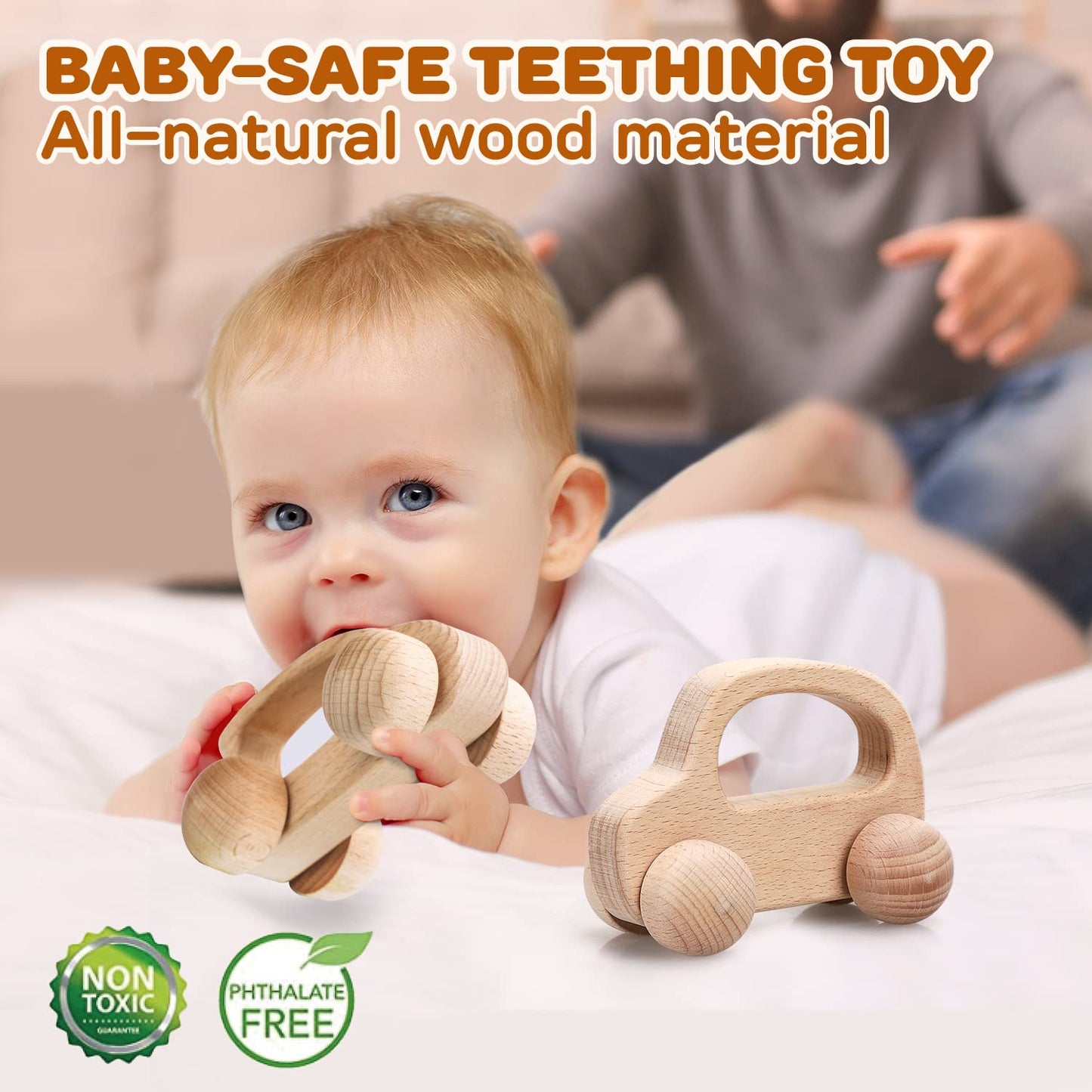 Toy Life Wooden Toys Cars, Montessori Toys For Babies 0-6-12 Months, Rattle Toy Baby Cars For Toddlers 1-3, Wooden Baby Toys Gift 1 Year Old, Baby Boy Girl Nursery Decor, 1 Year Old Boy Birthday Gift