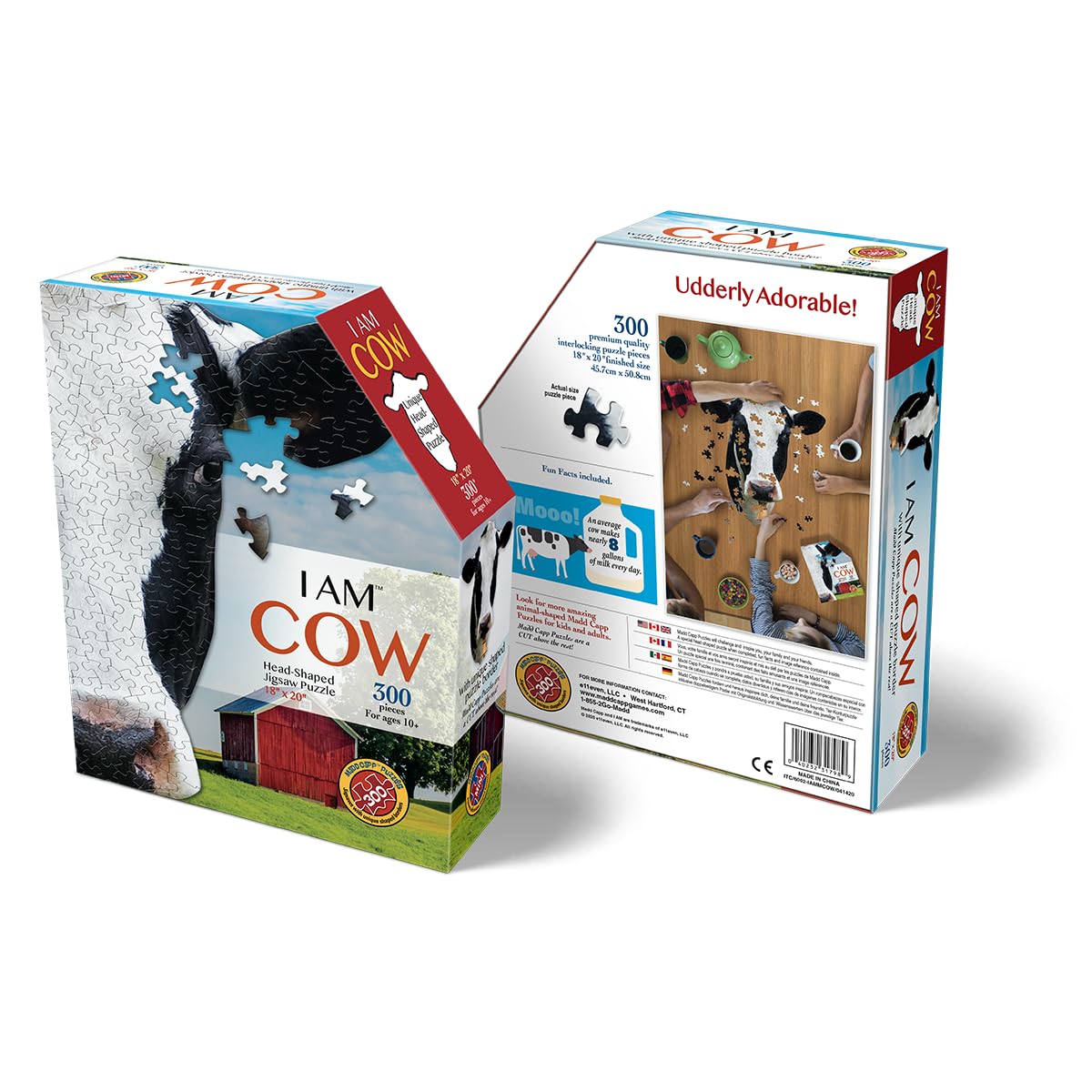 Madd Capp Puzzles - I Am Cow - 300 Pieces - Animal Shaped Jigsaw Puzzle