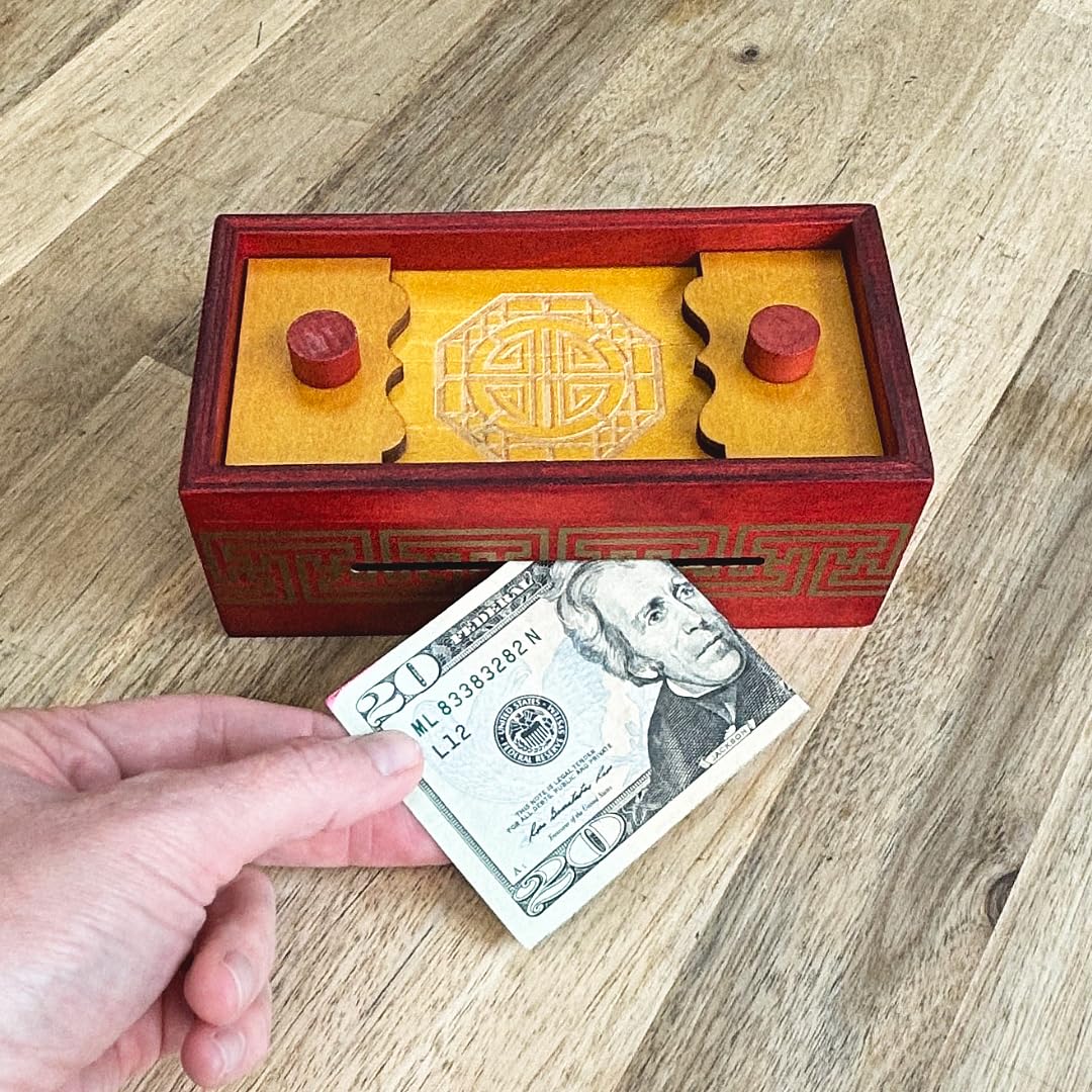 Project Genius Wooden Brainteaser Puzzle Box TG401 - Multi Color, Hidden Compartment for Gifts, Ideal for Kids 8+, Teens, and Adults