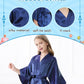 Kid Girls Spa Costume Party Set with Eyemask Hairband Hair Ring  Silky Plain Kimono Robes for Wedding Flower Robe (Navy  Tag 12)