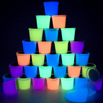 30 Pack Glow In The Dark Slime Kit, Mini Slime Party Favors, Crystal Galaxy Slime With With Multi Colors - Blue, Pink, Yellow, O