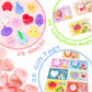 28 Packs Valentines Day Gift Cards with Cute Kawaii Mochi Squishy to Squeeze for Kids School Classroom Valentines Exchange Greet