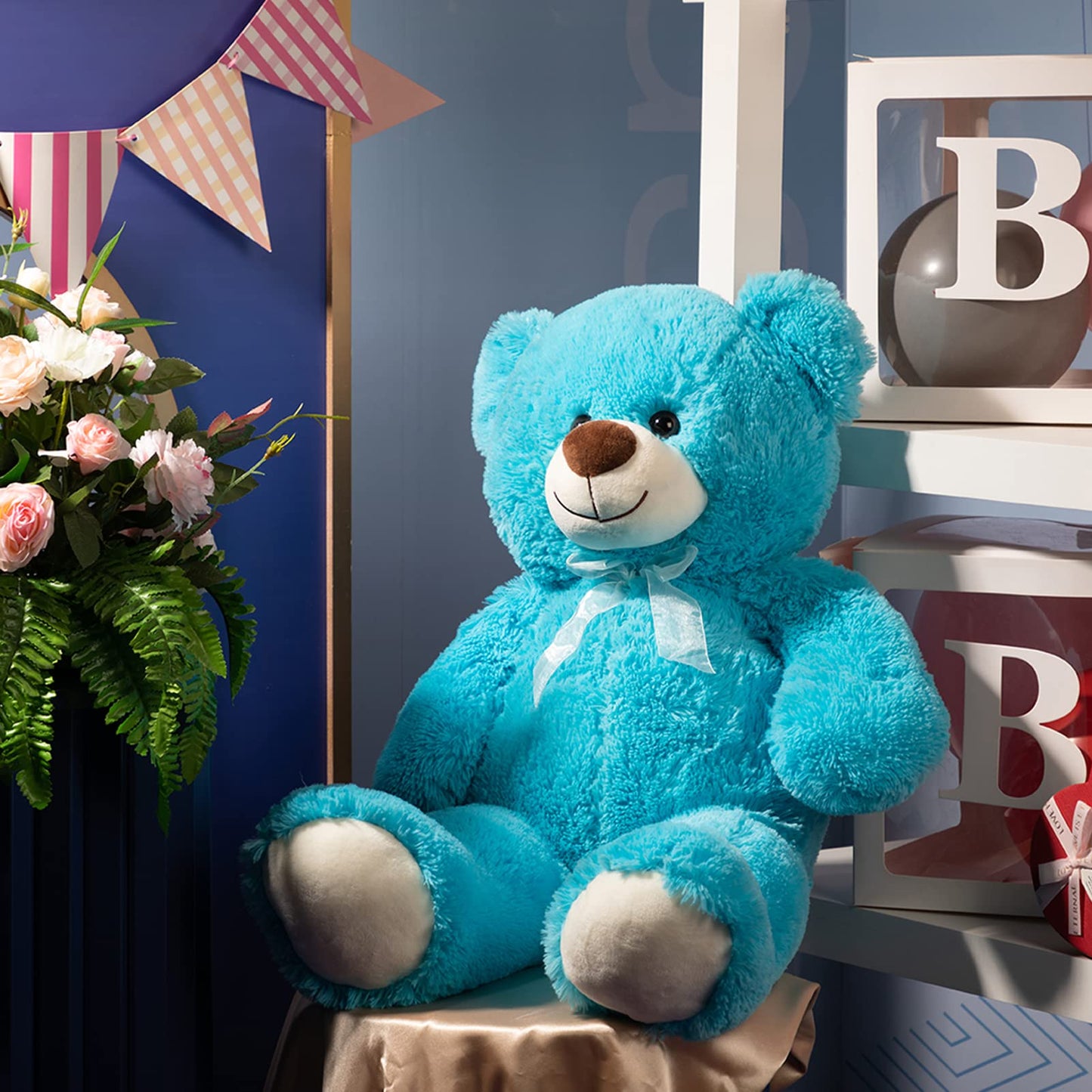 Hollyhome Teddy Bear Plush Giant Teddy Bears Stuffed Animals Teddy Bear Love 36 Inch Lake Blue