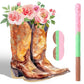 Pajean Cowgirl Boot Piata Set Cute Western Piata with Stick Blindfold Photo Prop Gift Holder for Girls Kids Bridal Shower Birthd
