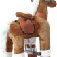 PONYEEHAW Ride on Horse Toy for Kids, Brown Plush Animal, 25.9" L x 12.2" W x 28.3" H, Ages 3-