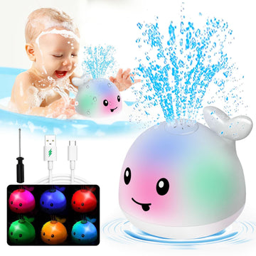 Baby Bath Toys 6-12-18 Months:Light Up Toddla Whale Bath Toy Sprinkler Infant Spraying Whale Bath Toy For Kids Ages 1-3 0-2-4 Wa