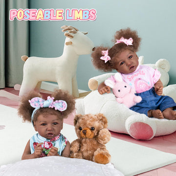 Aori Reborn Baby Dolls Black Lifelike Black Americans Reborn Girl Doll 20 Inch Weighted Biracial Newborn Baby With Pink Clothes